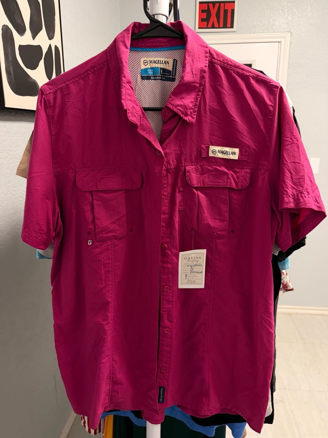 Magellan Outdoors Fish Gear Relaxed Fit Short Sleeve Shirt Size L 2
