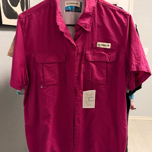 Magellan Outdoors Fish Gear Relaxed Fit Short Sleeve Shirt Size L
