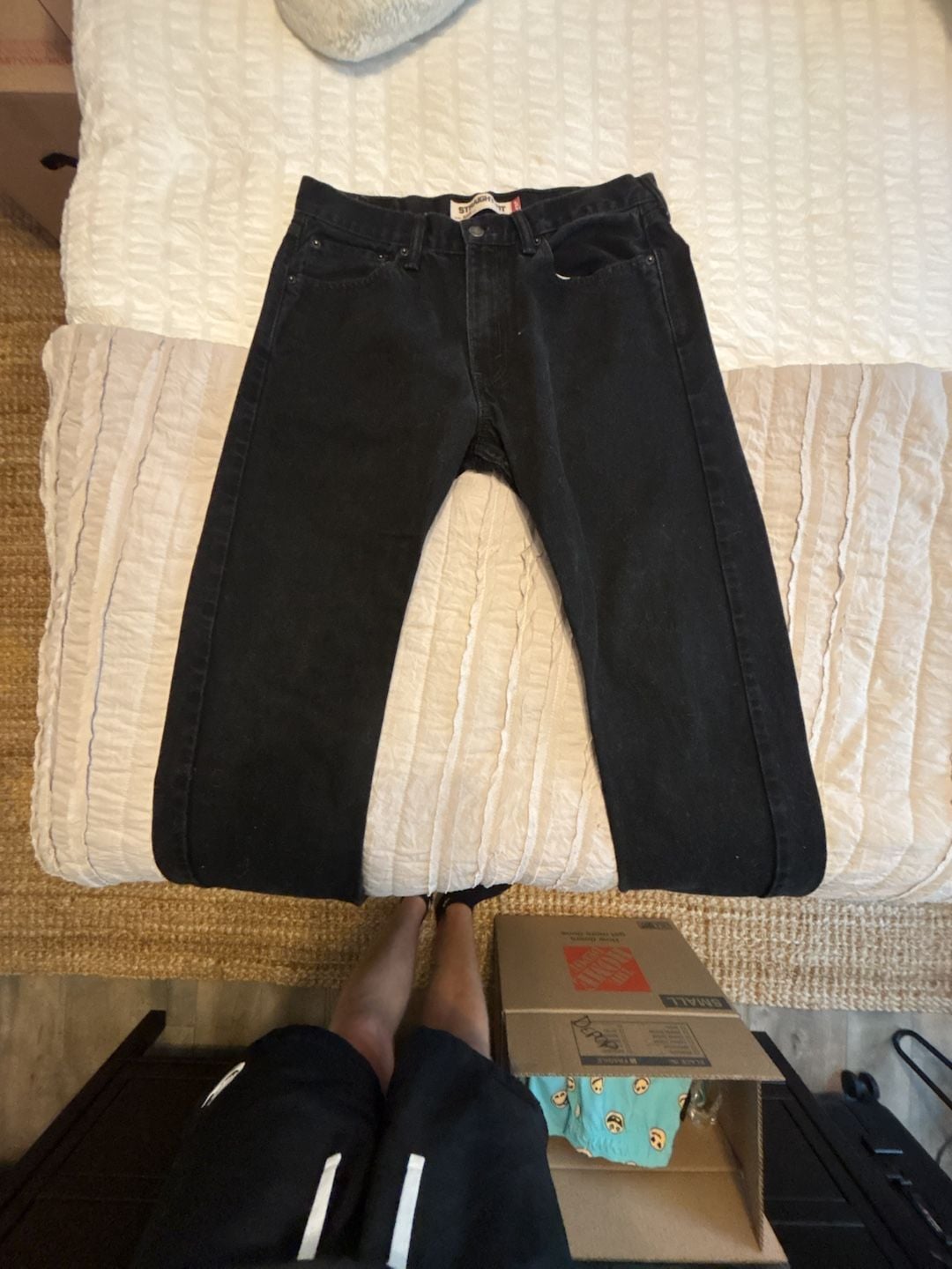 Levi's 505 Straight Fit Black Jeans 33x30 2