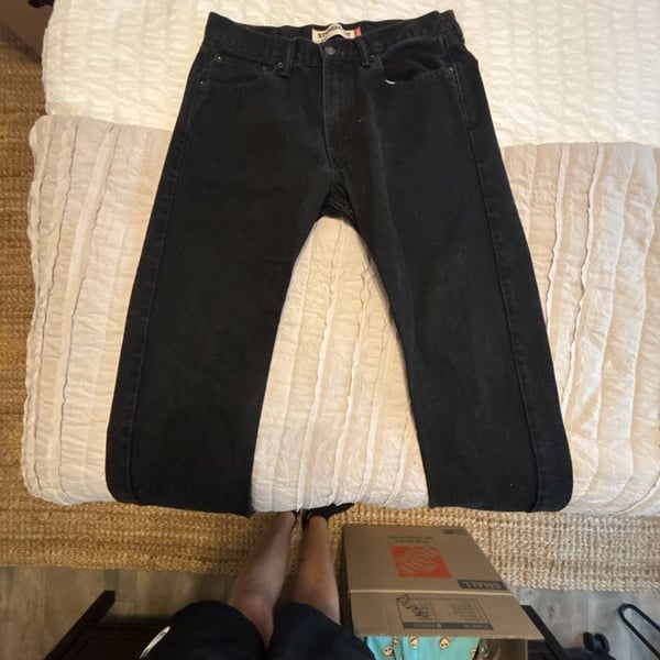Levi's 505 Straight Fit Black Jeans 33x30