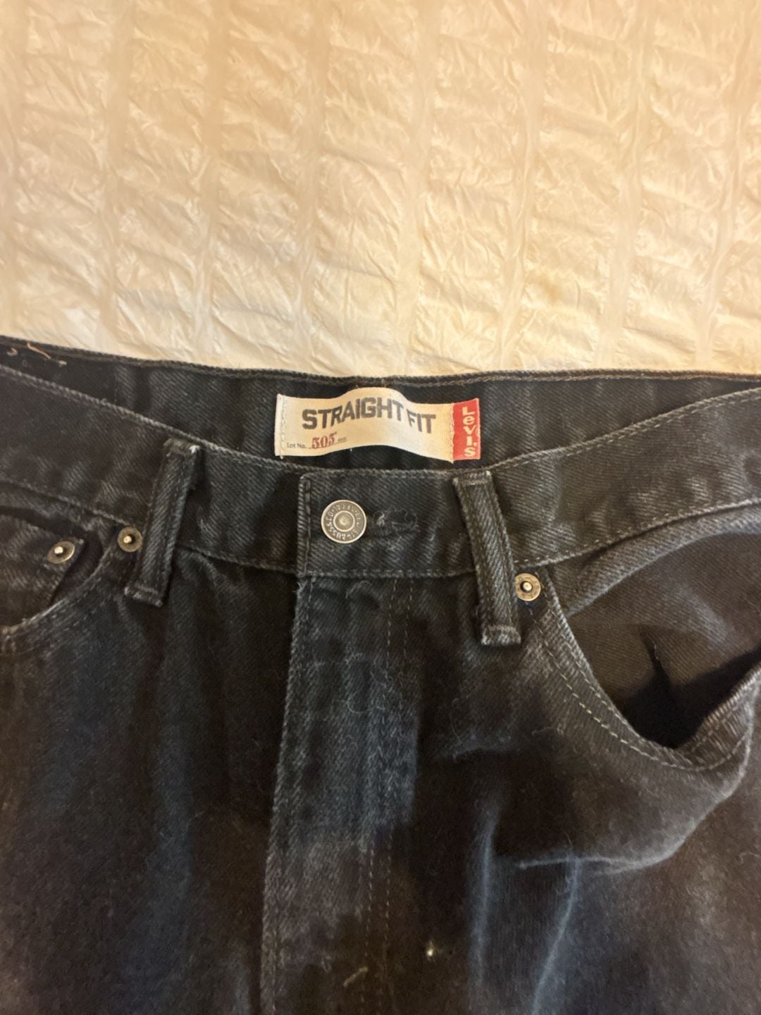 Levi's 505 Straight Fit Black Jeans 33x30 3