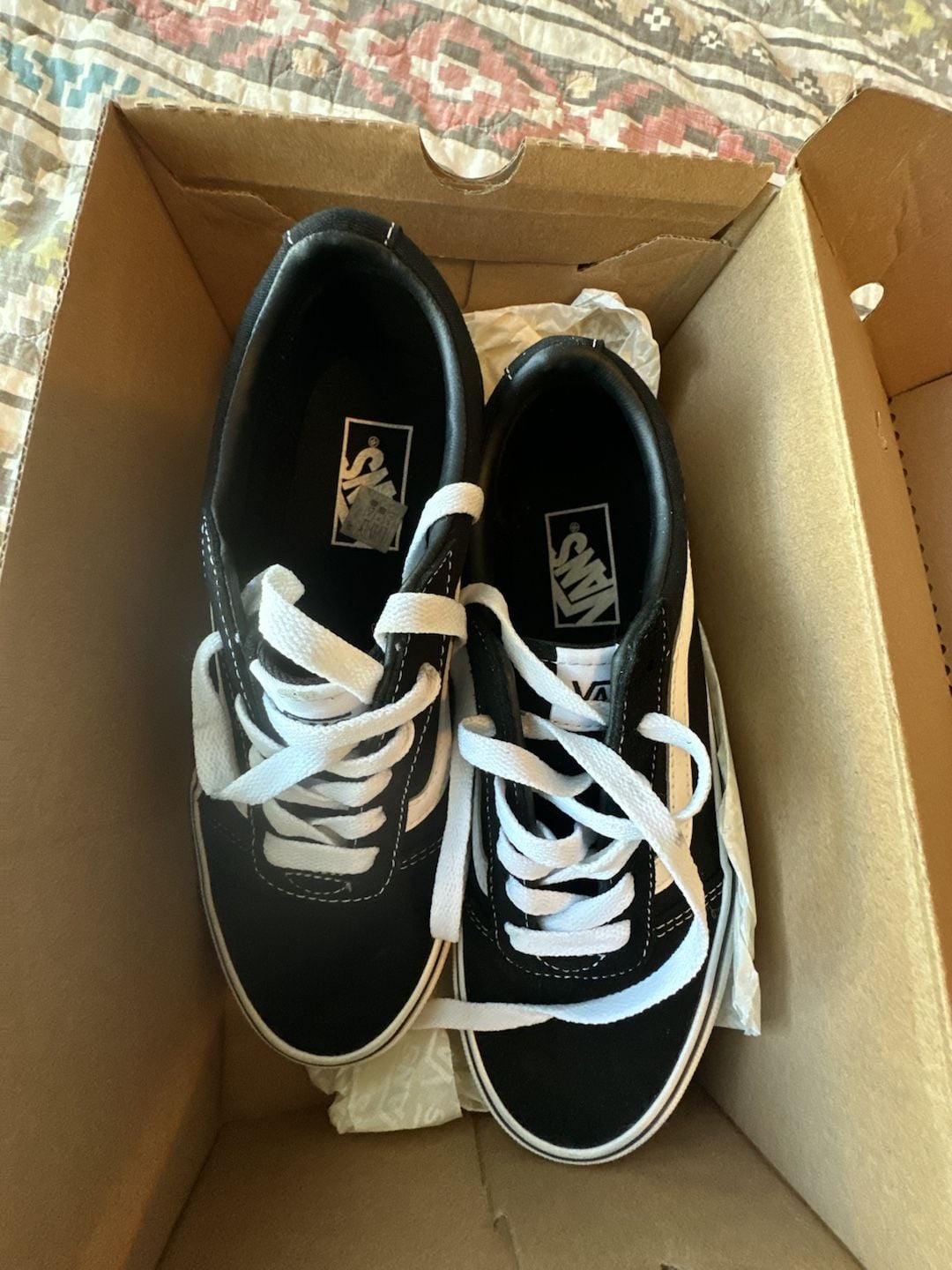 Vans Ward Black and White Low Top Skate Shoes 1