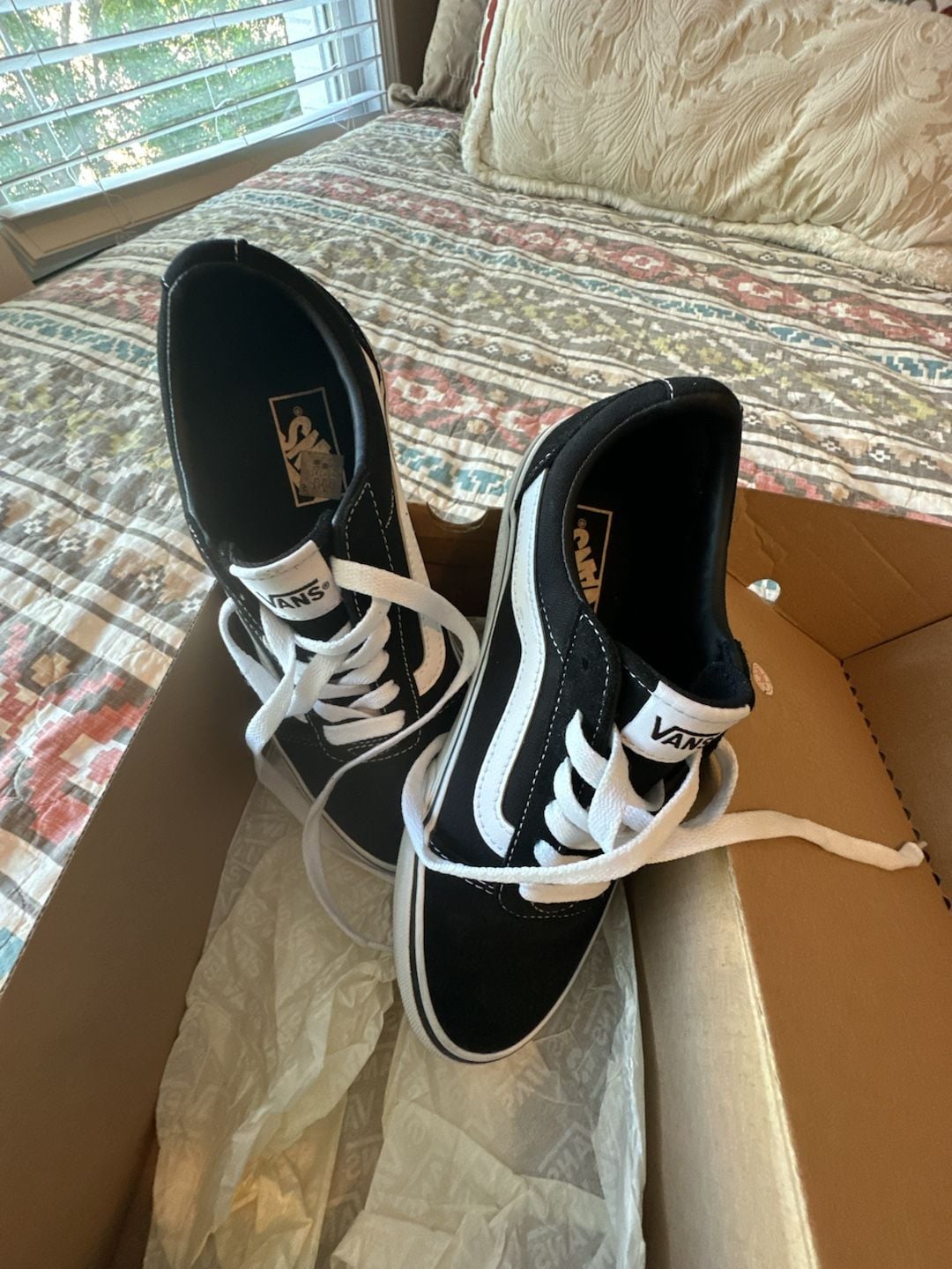 Vans Ward Black and White Low Top Skate Shoes 3