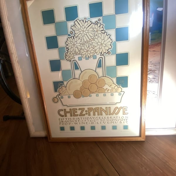 Vintage 1977 Chez Panisse Fifth Birthday Celebration Poster by David Lance Goines