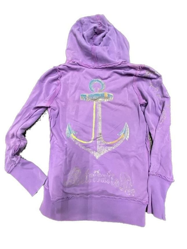 Retribution Purple Anchor Graphic Zip-Up Hoodie 2
