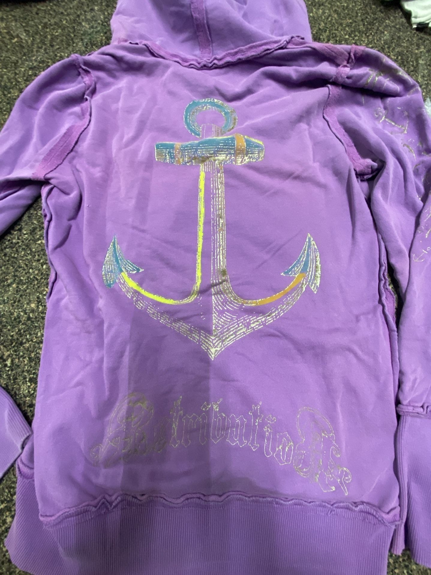Retribution Purple Anchor Graphic Zip-Up Hoodie 3