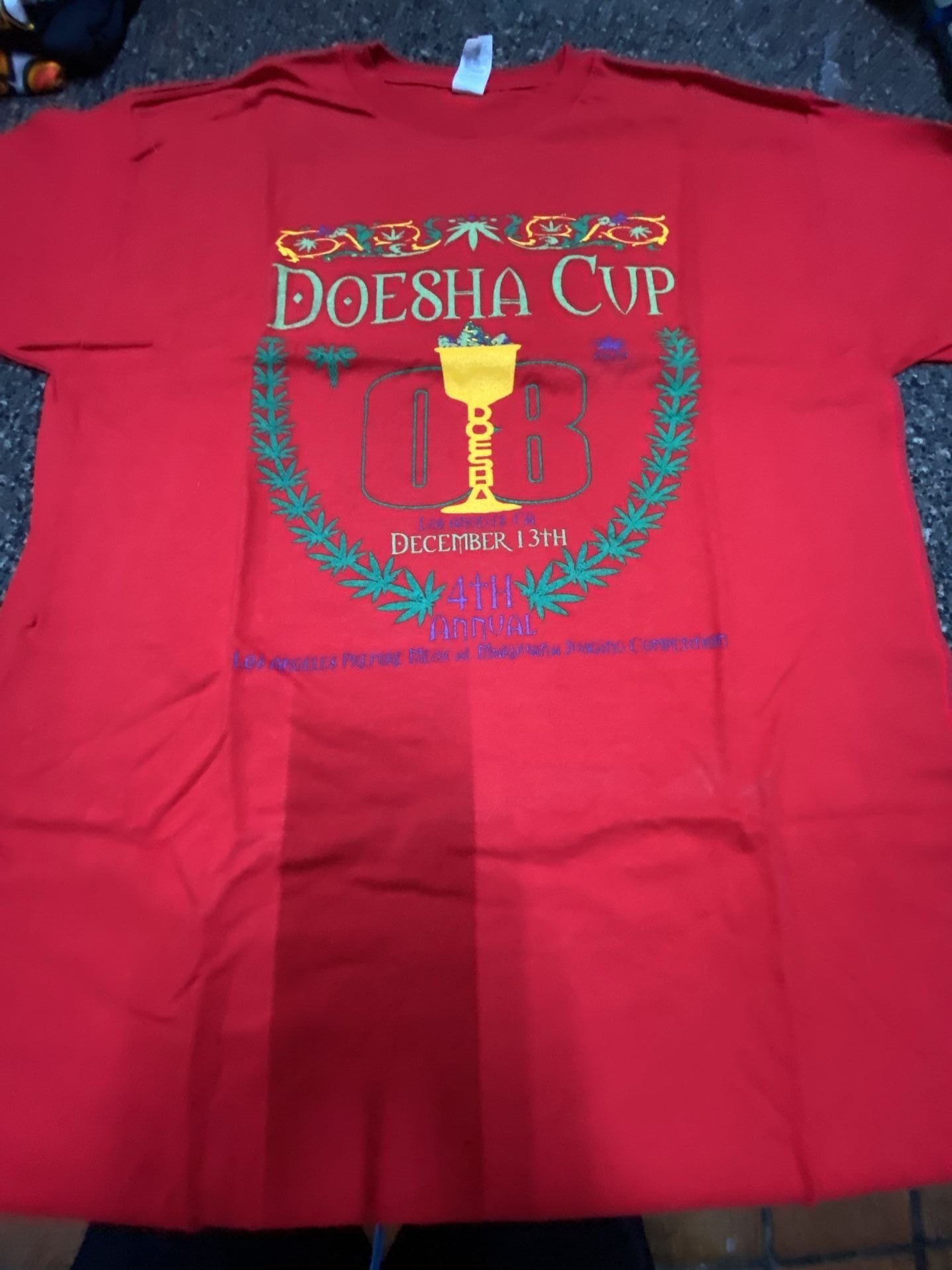 Vintage 4th Annual Doesha Cup Los Angeles T-Shirt Red Graphic Tee 2