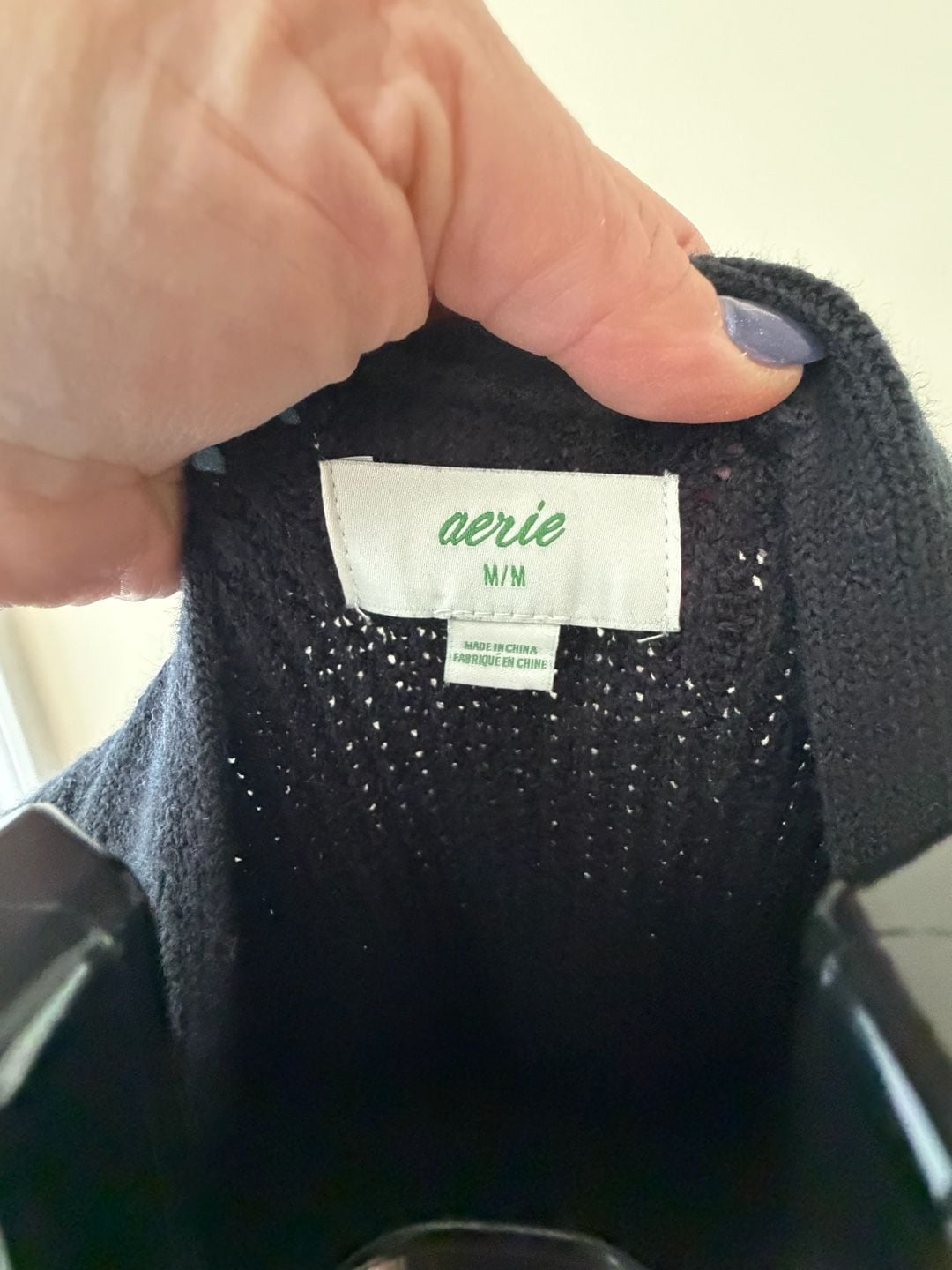 Aerie Black Ribbed Button-Front Cardigan Sweater Size M 6