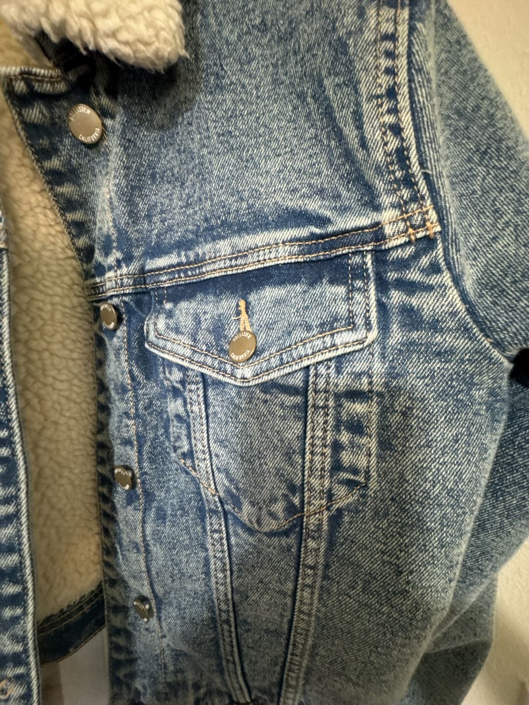 Hollister Sherpa-Lined Denim Trucker Jacket 7