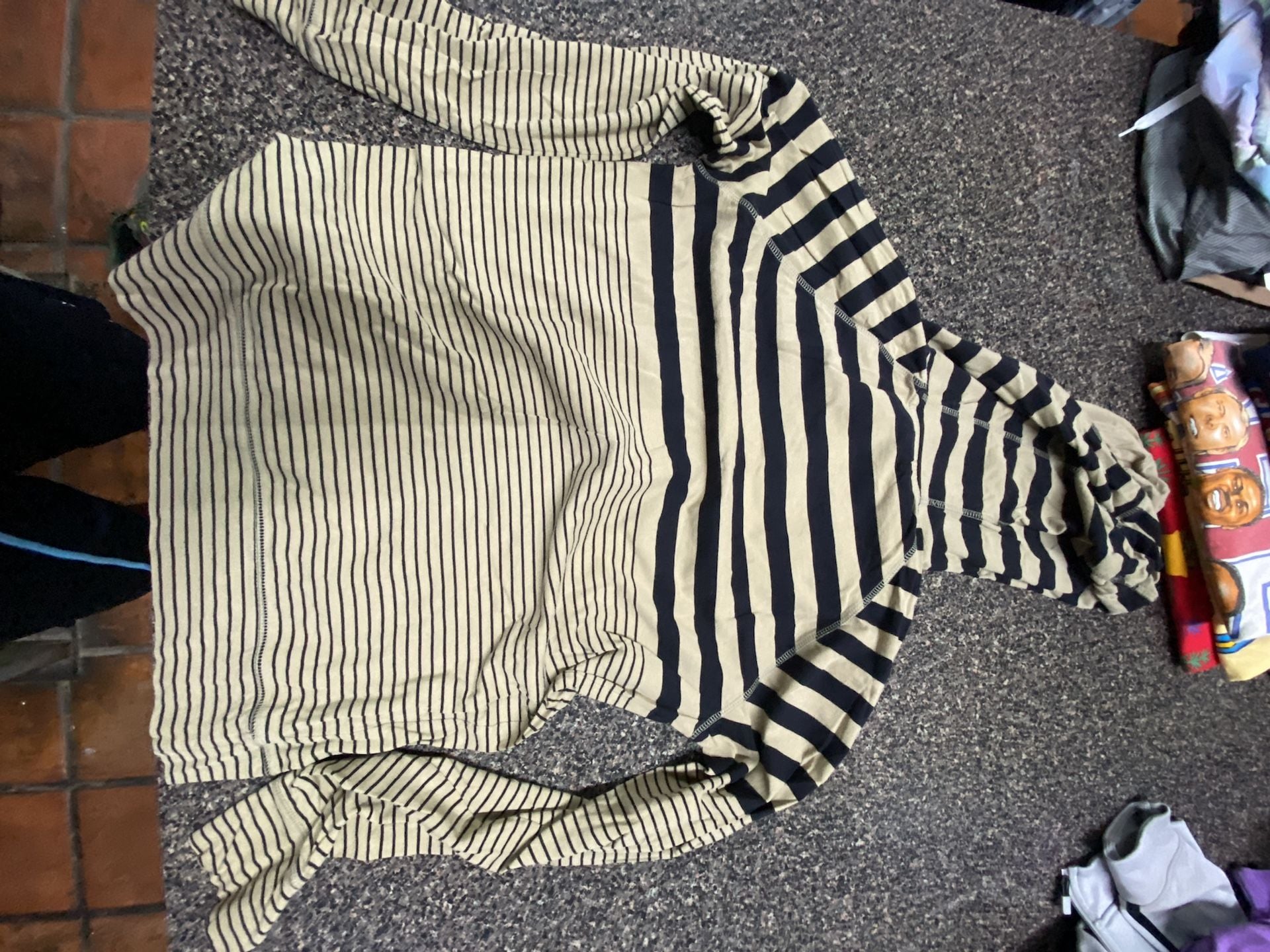 Element Striped Long Sleeve Henley Hoodie Size L 5