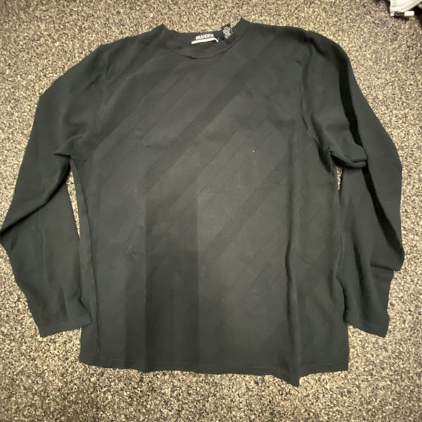 Brandini Men's Black Silk Blend Long Sleeve Knit Sweater Size Large