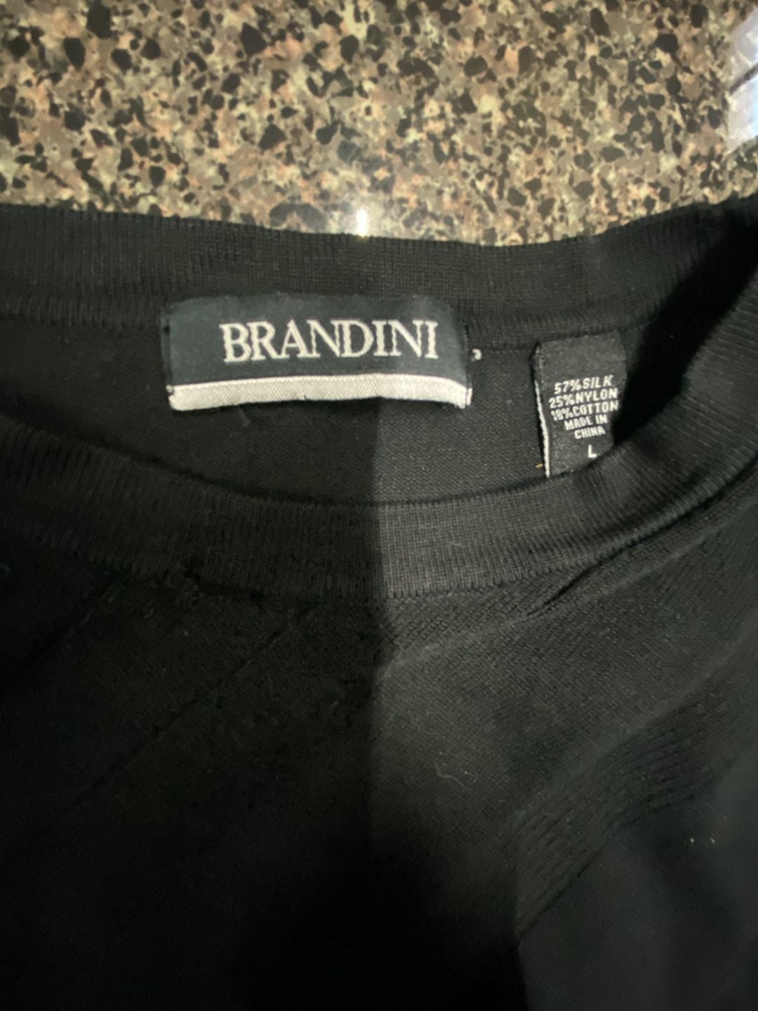 Brandini Men's Black Silk Blend Long Sleeve Knit Sweater Size Large 2