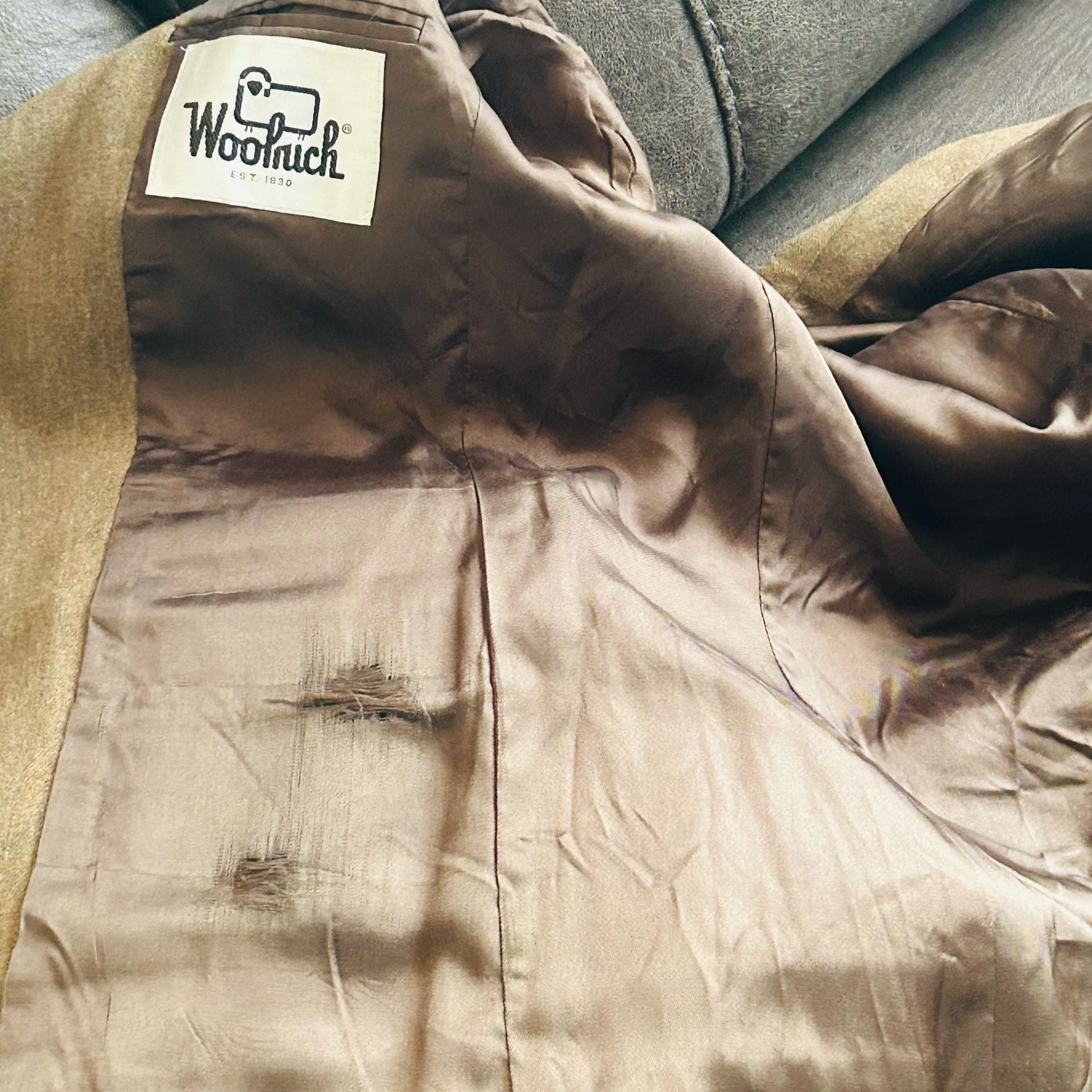 Vintage Woolrich Tan Wool Blazer with Suede Elbow Patches 3