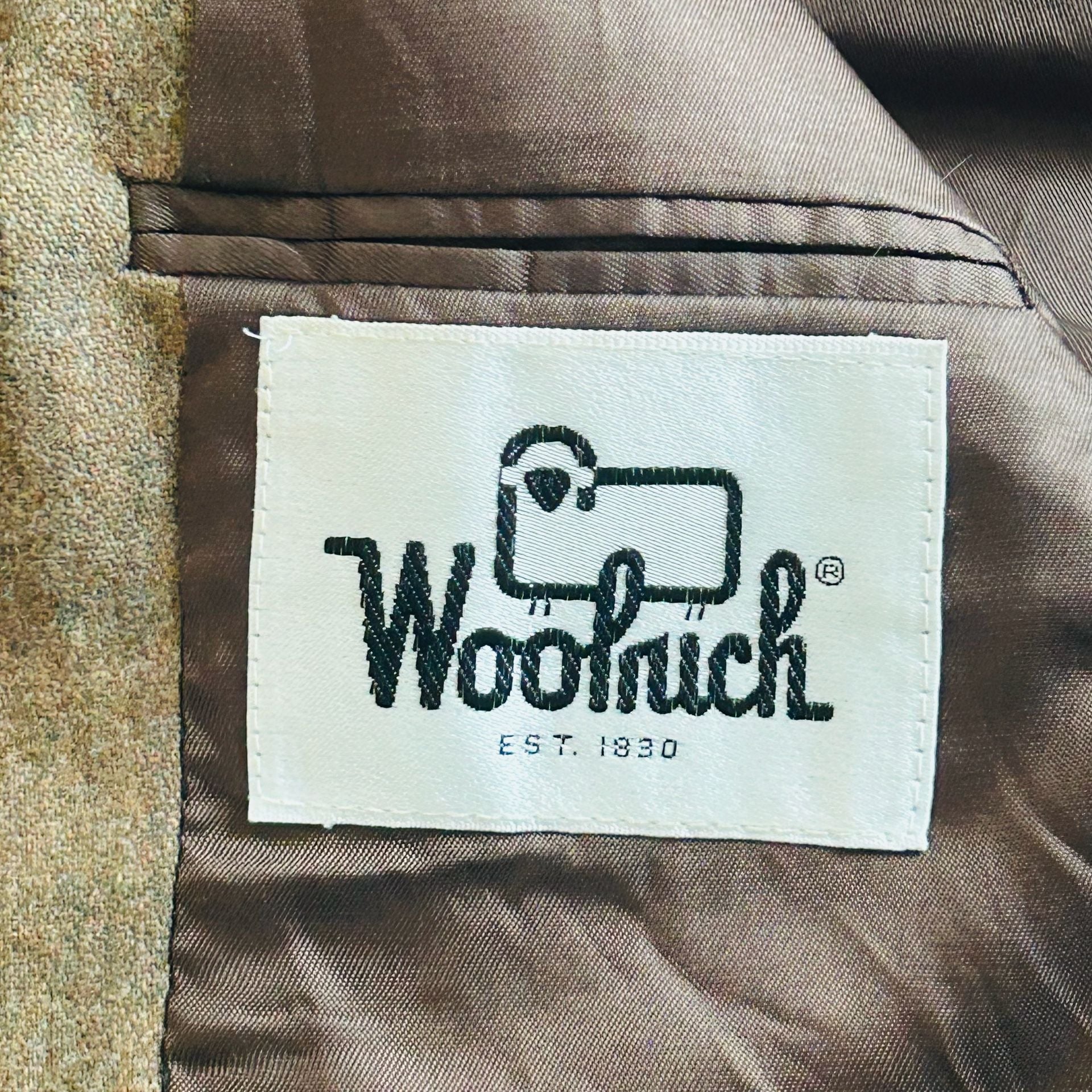 Vintage Woolrich Tan Wool Blazer with Suede Elbow Patches 6