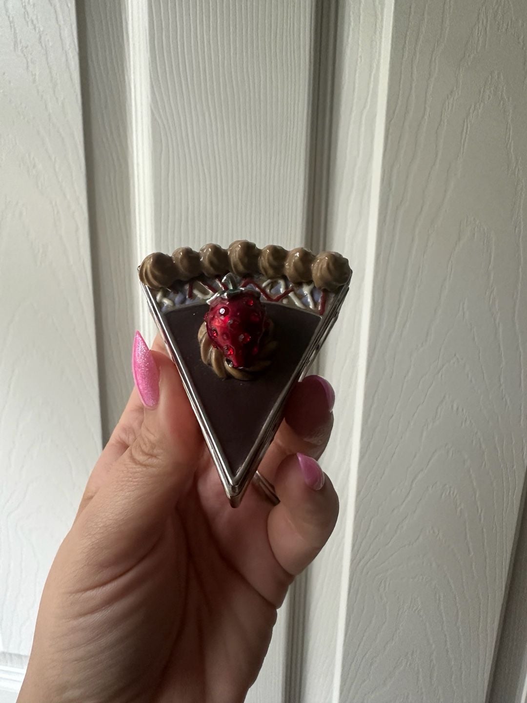 Enamel Rhinestone Chocolate Cake Slice Trinket Box 2