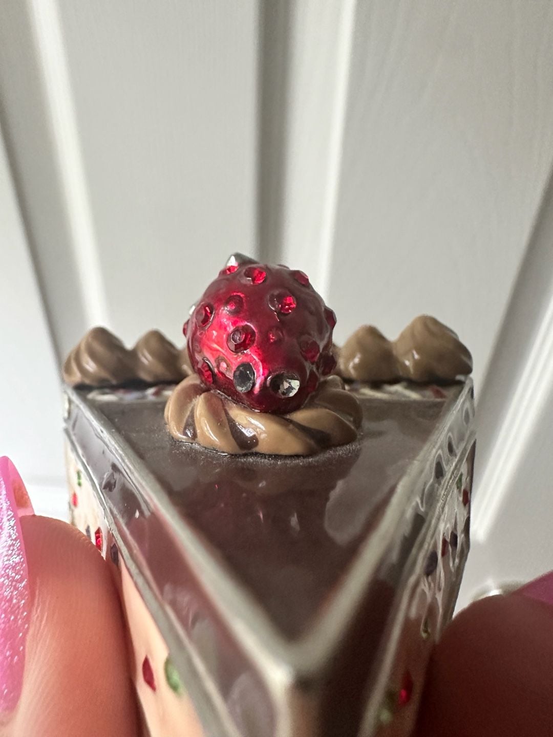 Enamel Rhinestone Chocolate Cake Slice Trinket Box 3