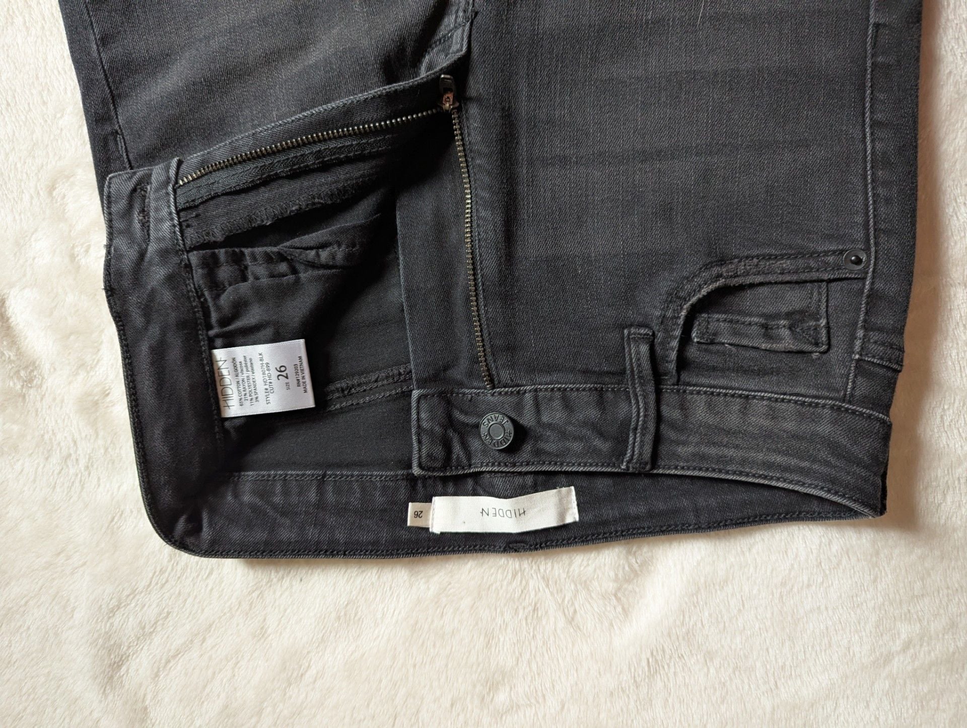 Hidden Jeans Size 26 Black Distressed Skinny Jeans 3