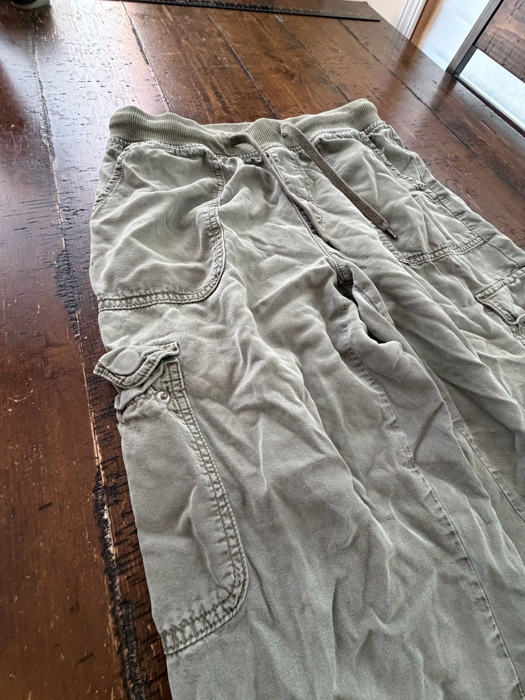 American Eagle Olive Green Cargo Jogger Pants Size M 3