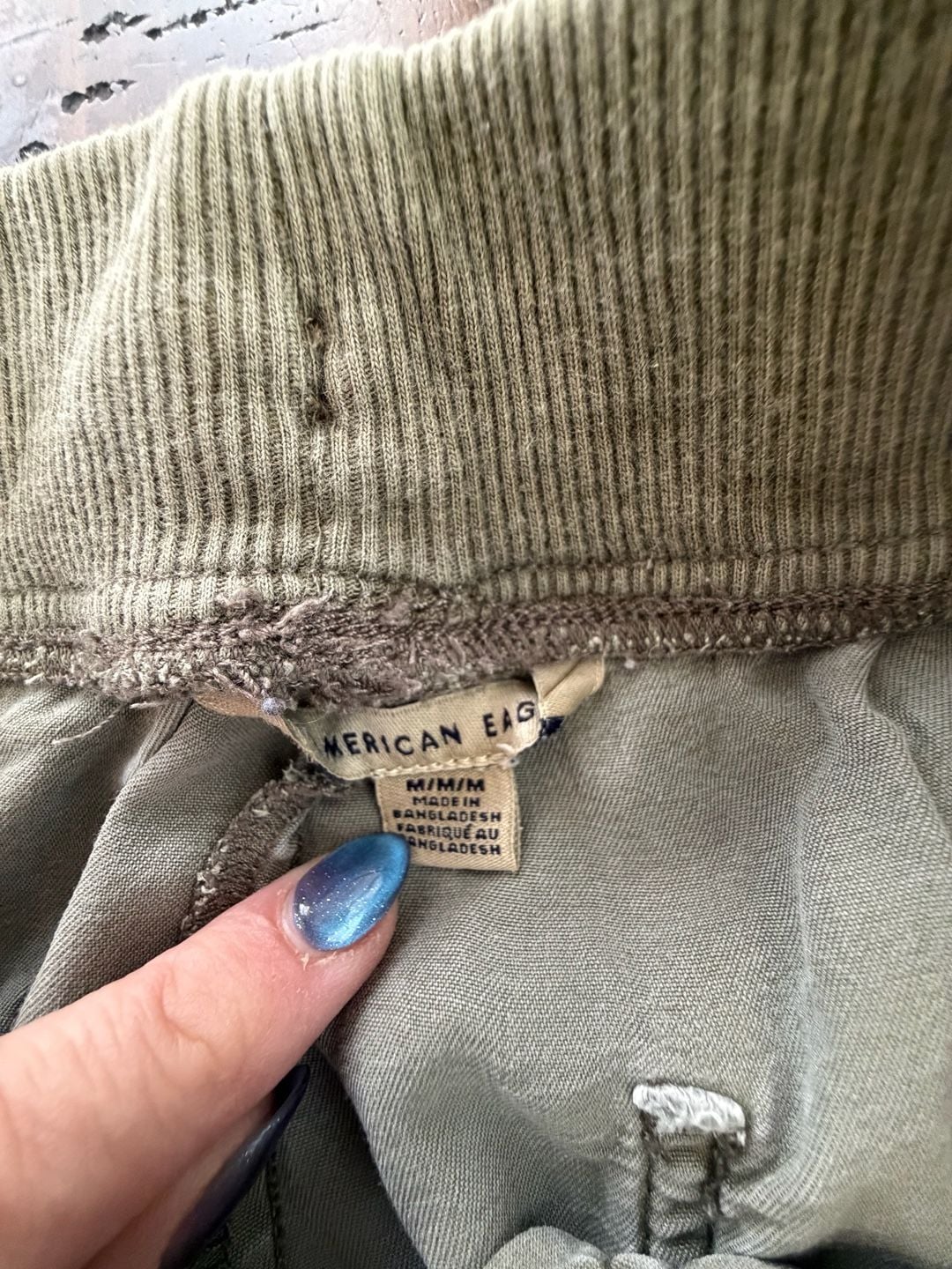American Eagle Olive Green Cargo Jogger Pants Size M 5