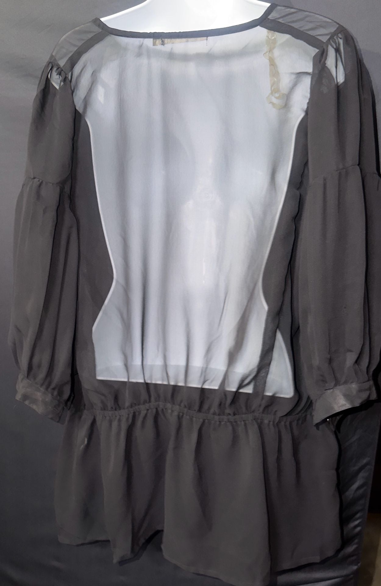 HAVE Black Sheer Button-Down Blouse Size 1X 4