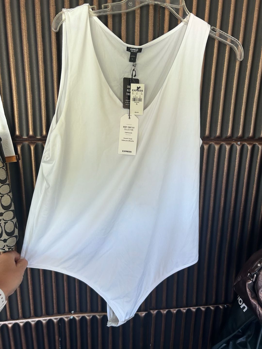 Express Body Contour Compression Bodysuit White XL 2
