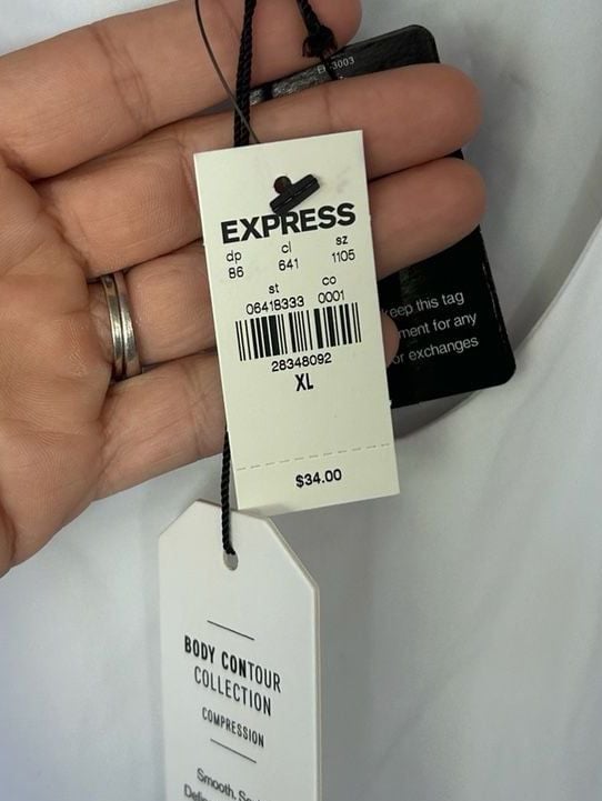 Express Body Contour Compression Bodysuit White XL 3