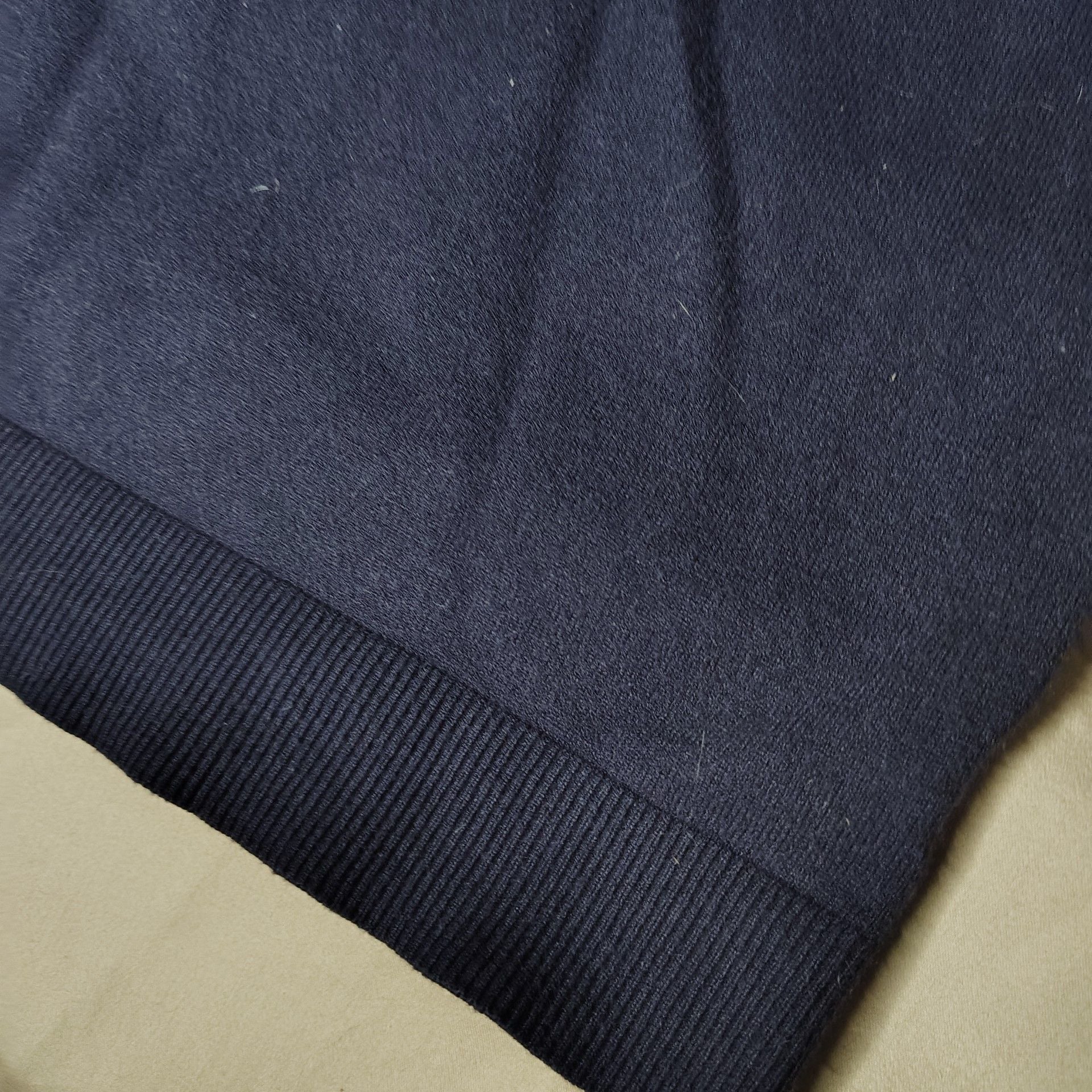 Free Assembly Preppy/sporty Navy Blue Striped Trim Short Sleeve Knit Sweater 5