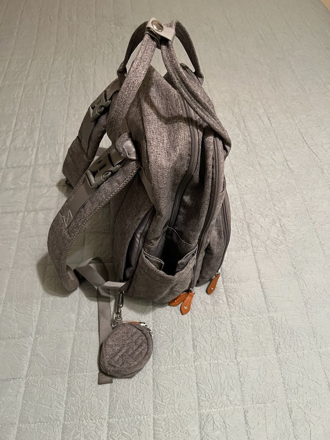 BabbleRoo Diaper Bag Backpack with Changing Pad & Stroller Straps 3