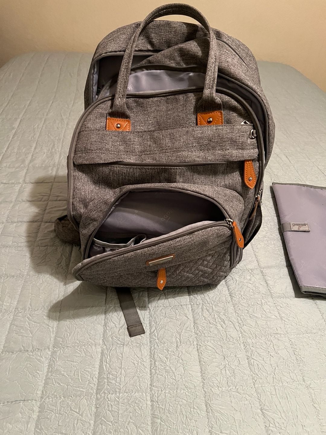 BabbleRoo Diaper Bag Backpack with Changing Pad & Stroller Straps 5