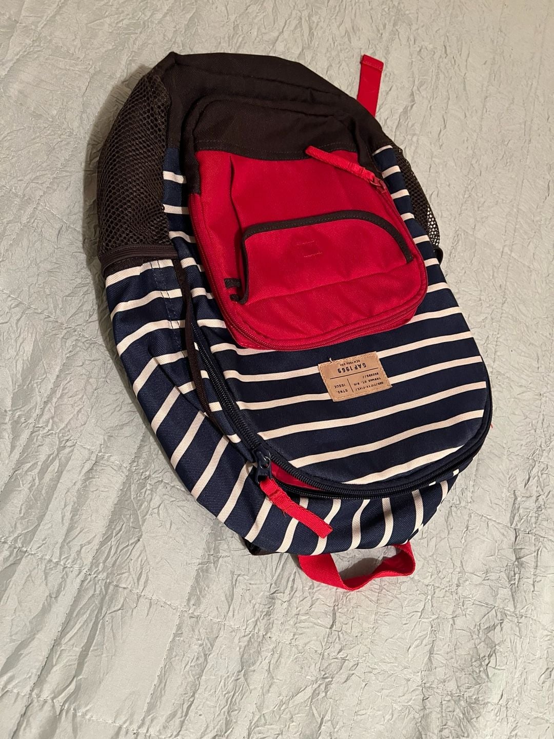 Gap 1969 Collection Backpack Navy Blue Red White Stripe 2