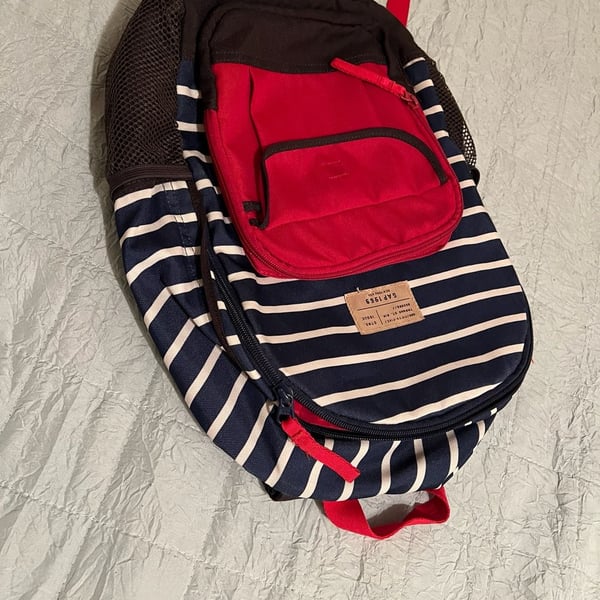 Gap 1969 Collection Backpack Navy Blue Red White Stripe