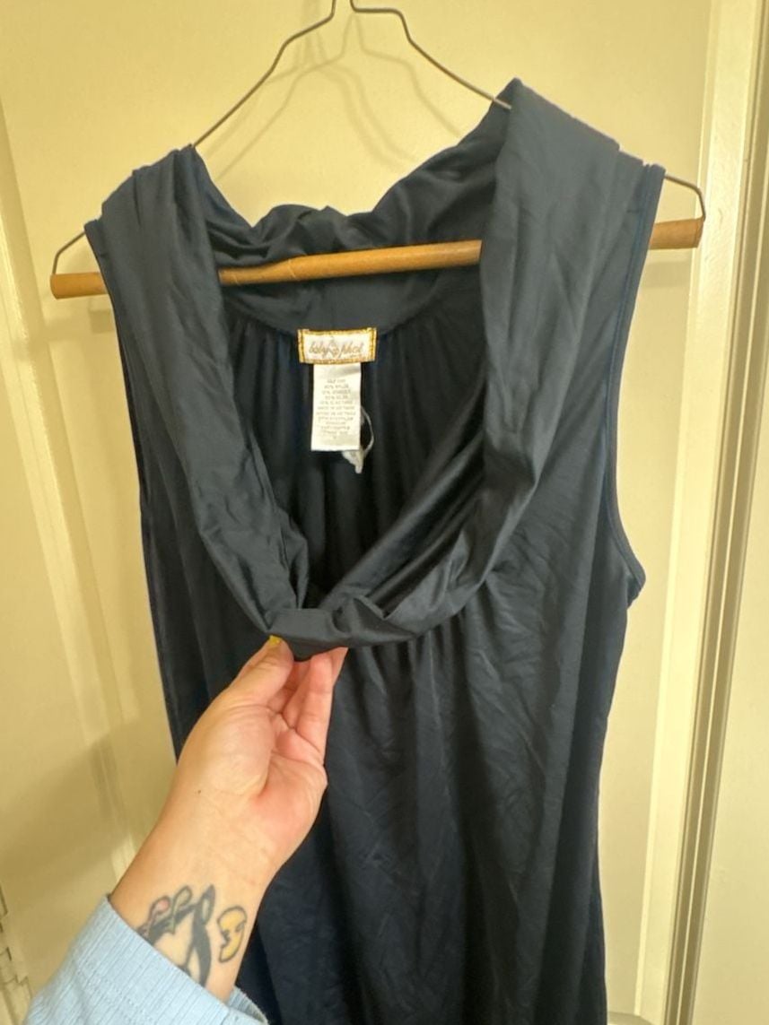 Baby Phat Sleeveless Cowl Neck Dress Black Size L 7