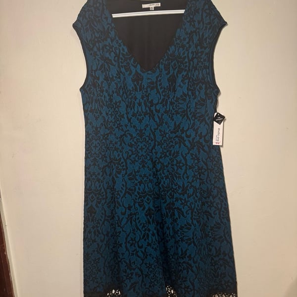 Studio One New York Sleeveless Damask Lace Hem Dress Size 18W