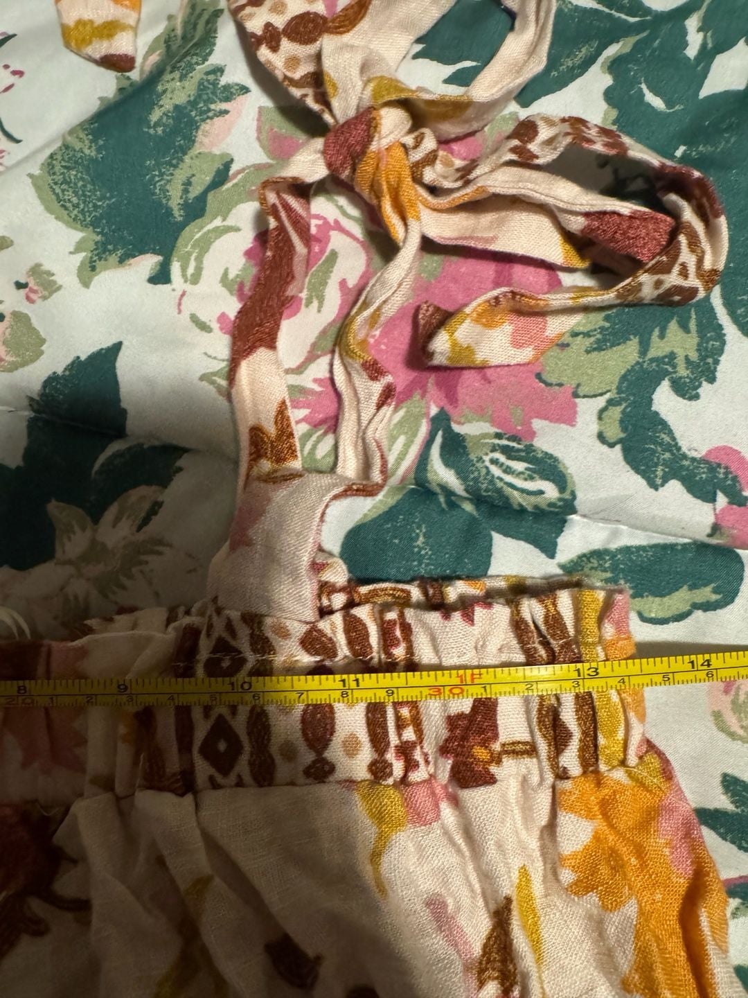 GLG Good Luck Gem Floral Print Tie Strap Tank Top Size S 5
