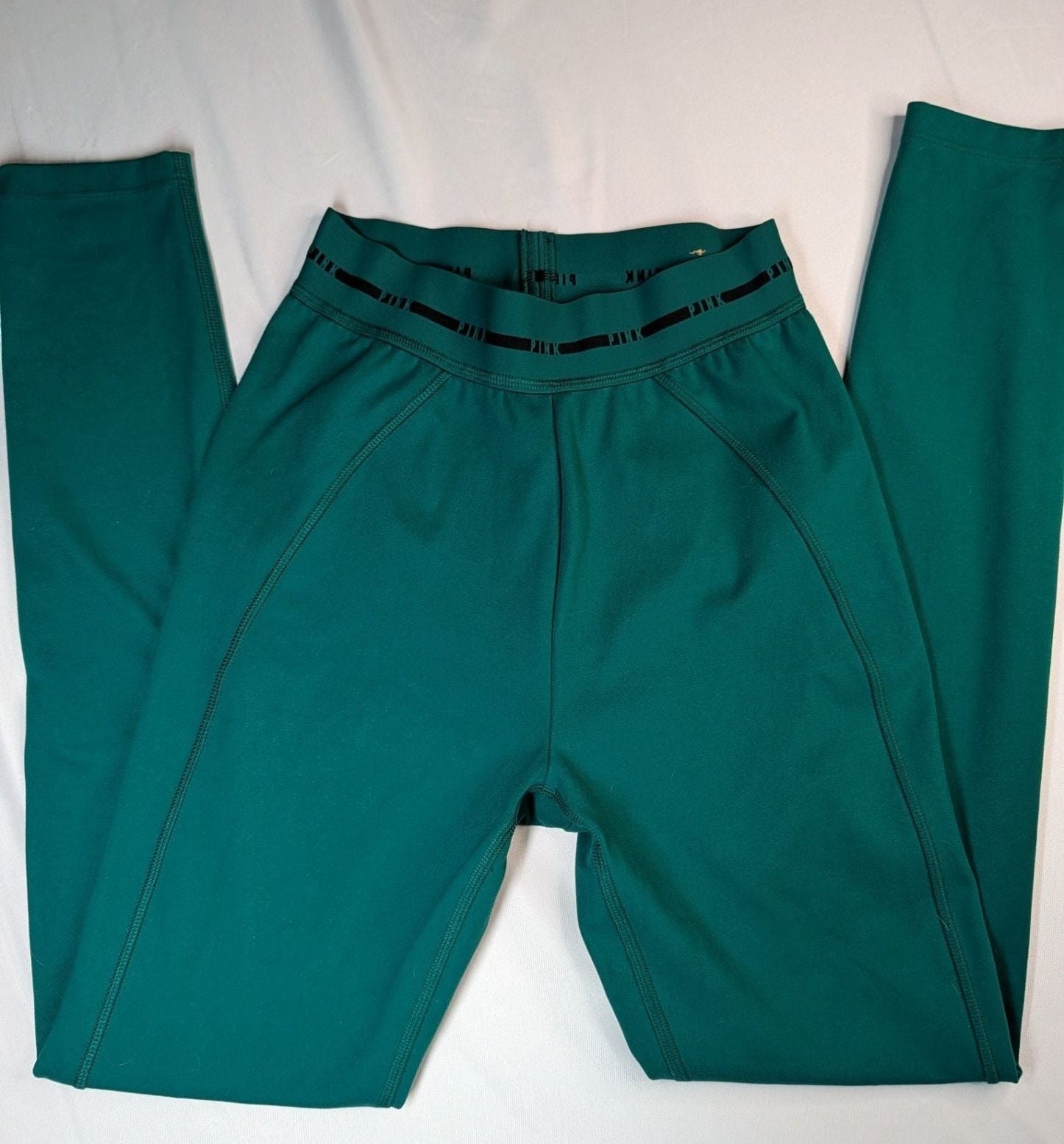 Victoria's Secret PINK Active Leggings Size S Green Logo Waistband 3