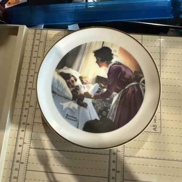 Norman Rockwell Mother's Love Collector Plate Fine Porcelain