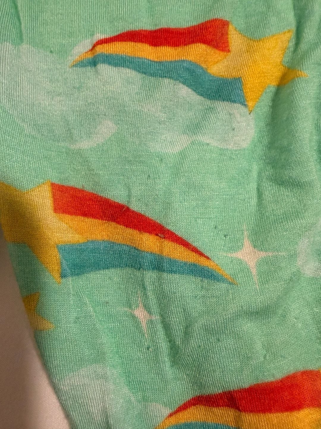 Posh Peanut Baby Footie Pajama Set 0-3 Mos Rainbow Star Print 3