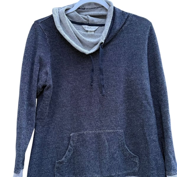 Christopher & Banks Petite Cowl Neck Hoodie Sweatshirt