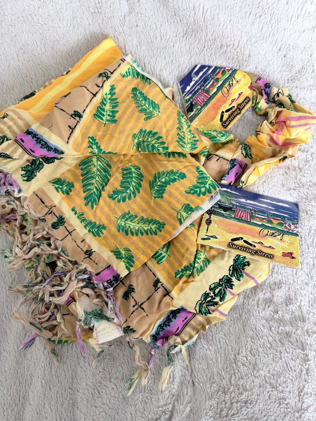 Vintage Sun N Sand Ormsby Tropical Beach Sarong Wrap 60x88 1