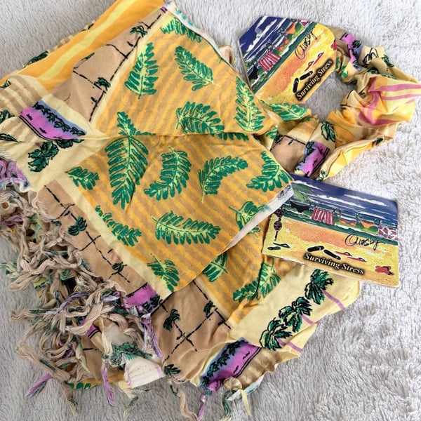 Vintage Sun N Sand Ormsby Tropical Beach Sarong Wrap 60x88