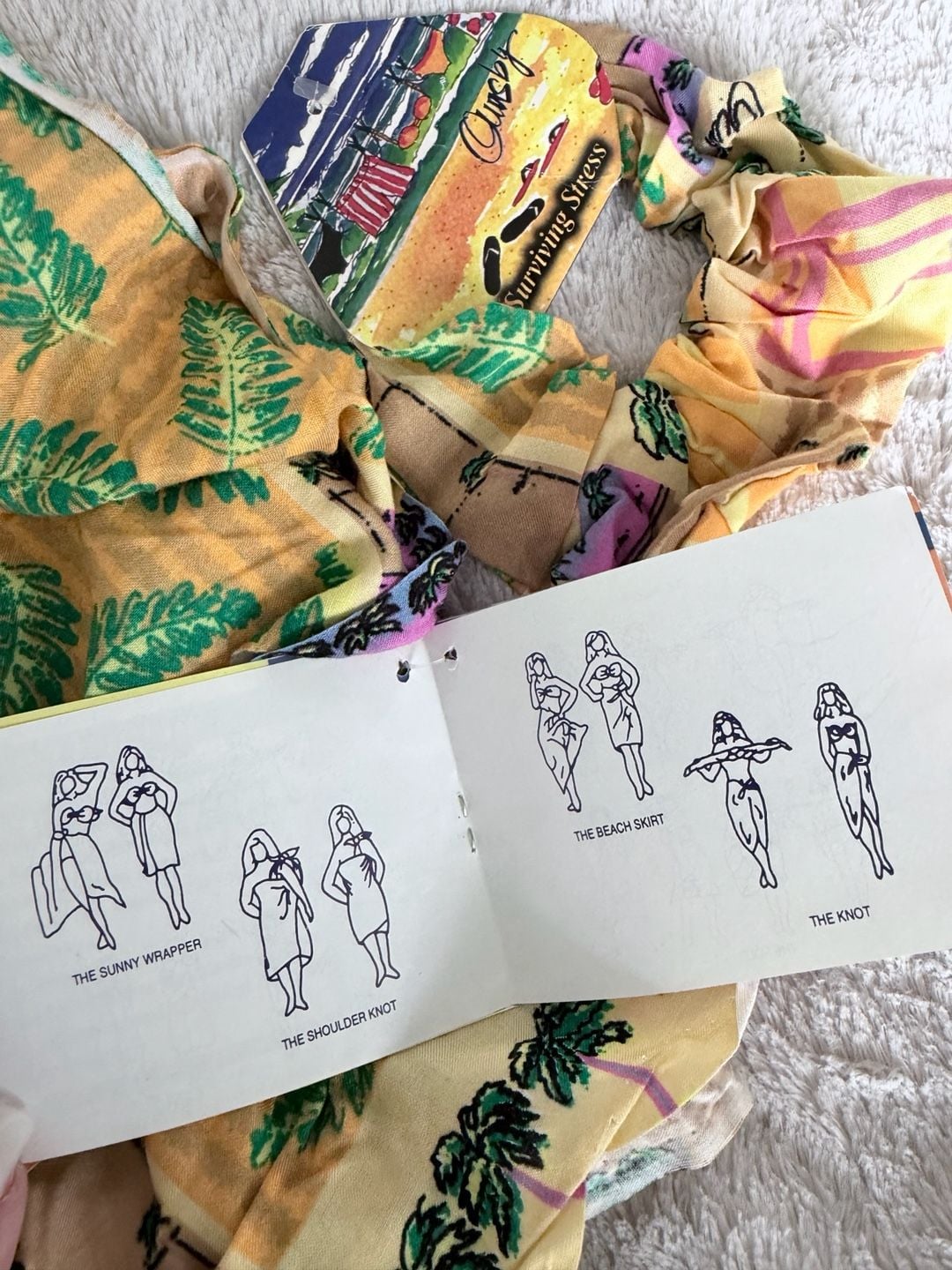Vintage Sun N Sand Ormsby Tropical Beach Sarong Wrap 60x88 3
