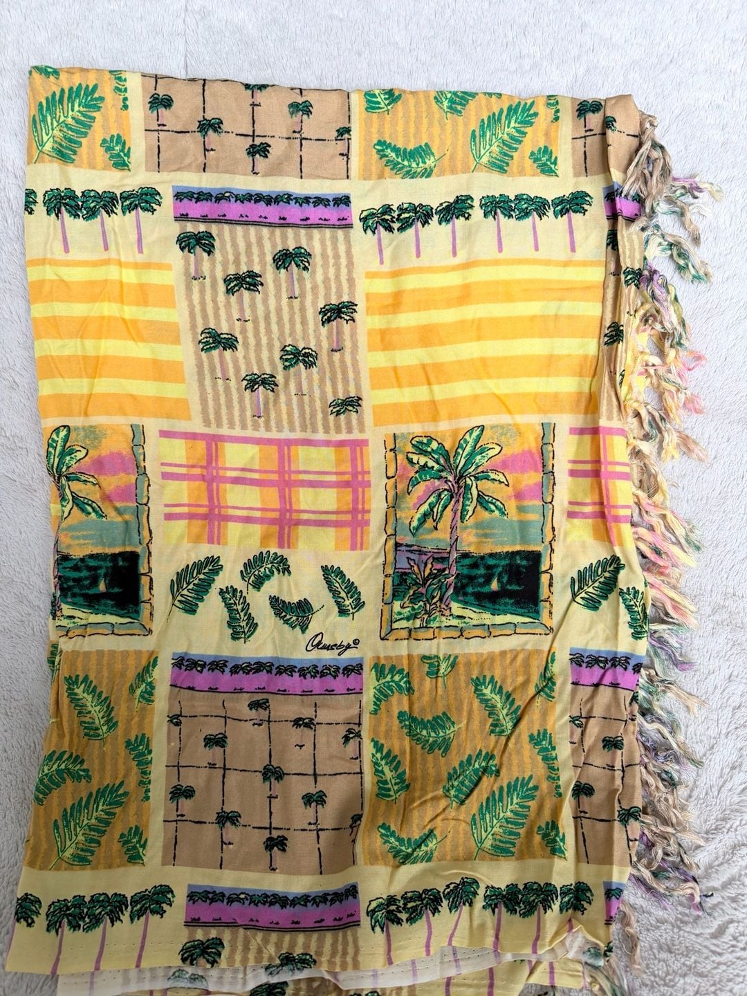 Vintage Sun N Sand Ormsby Tropical Beach Sarong Wrap 60x88 5
