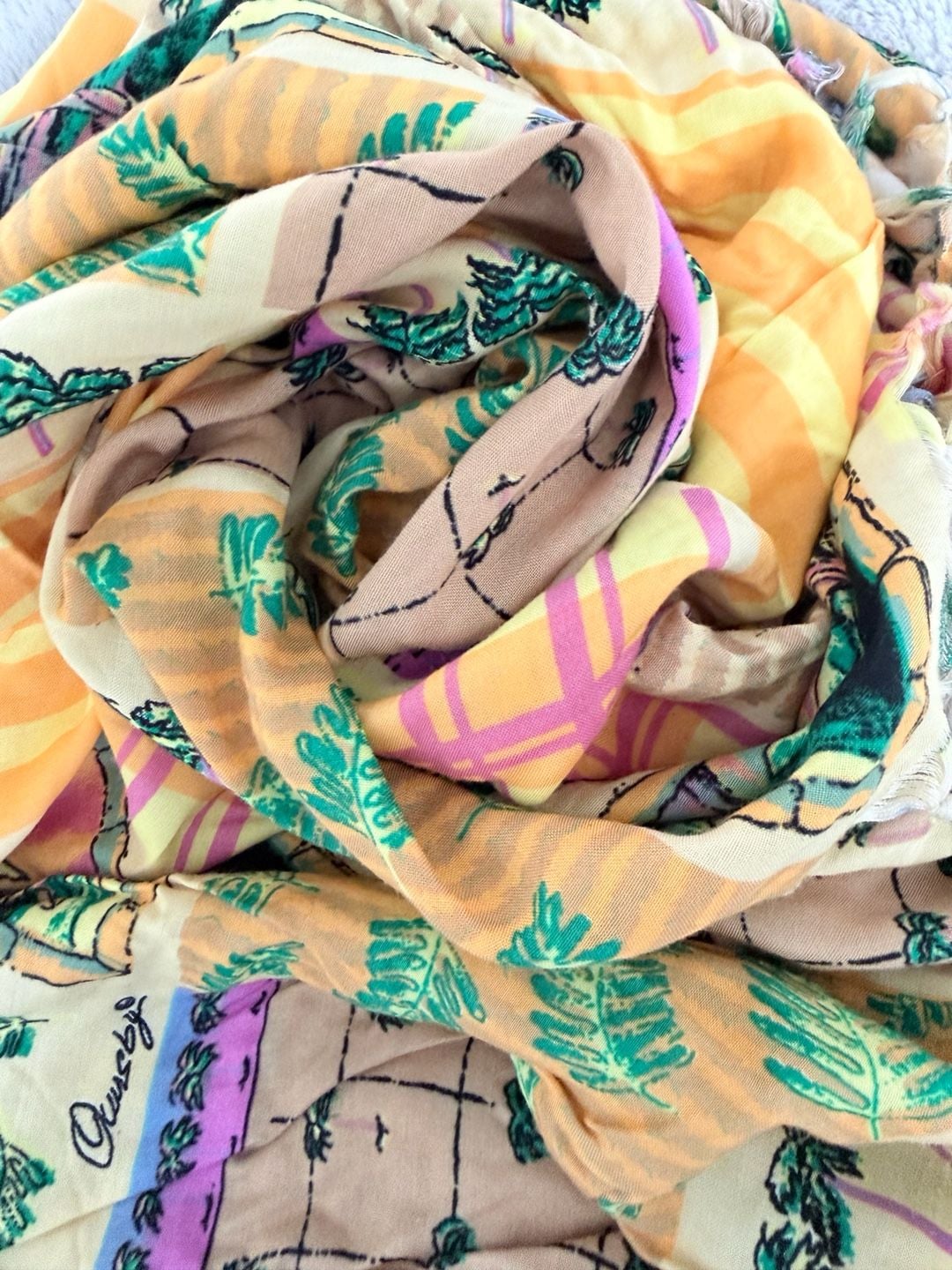 Vintage Sun N Sand Ormsby Tropical Beach Sarong Wrap 60x88 6
