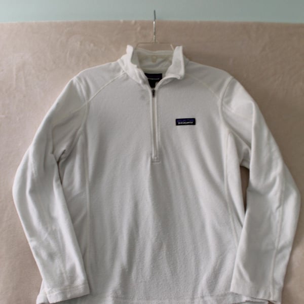 Patagonia Women's White Fleece Quarter-Zip Pullover Size M
