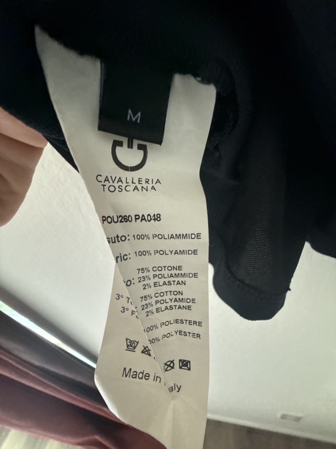 Cavalleria Toscana Competition Polo Shirt Black White Size M 5