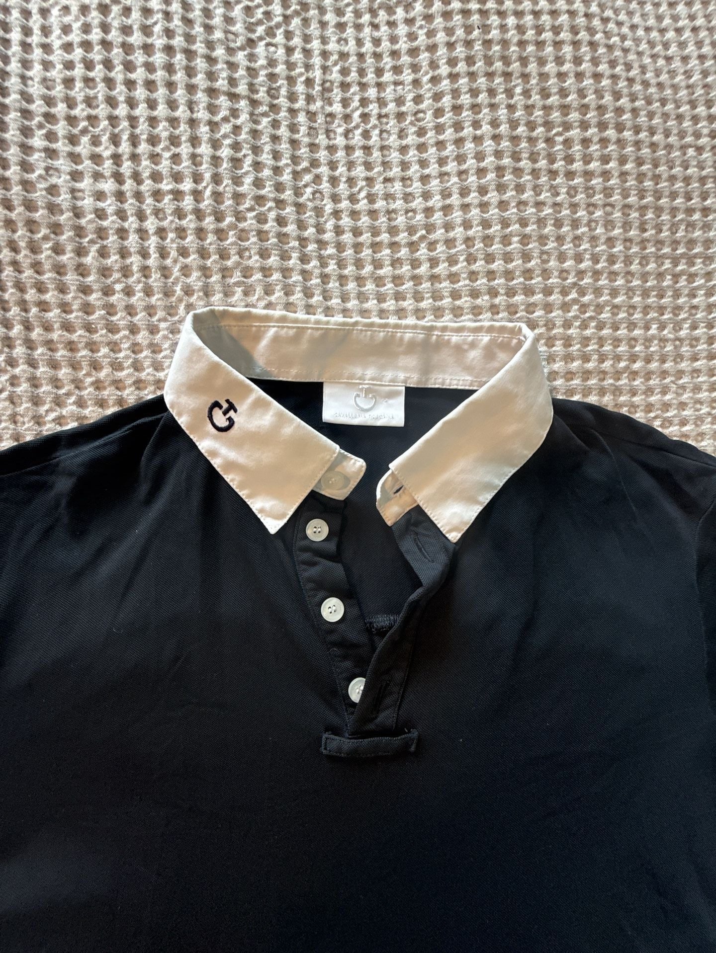 Cavalleria Toscana Competition Polo Shirt Black White Size M 1