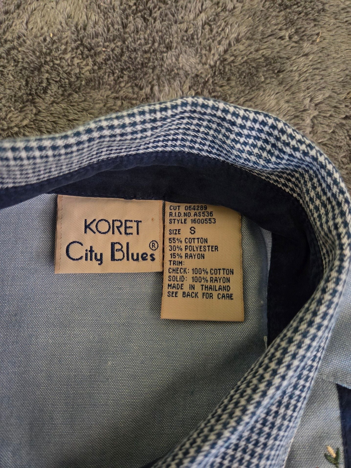Koret City Blues Floral Embroidered Button Down Shirt Size S 4
