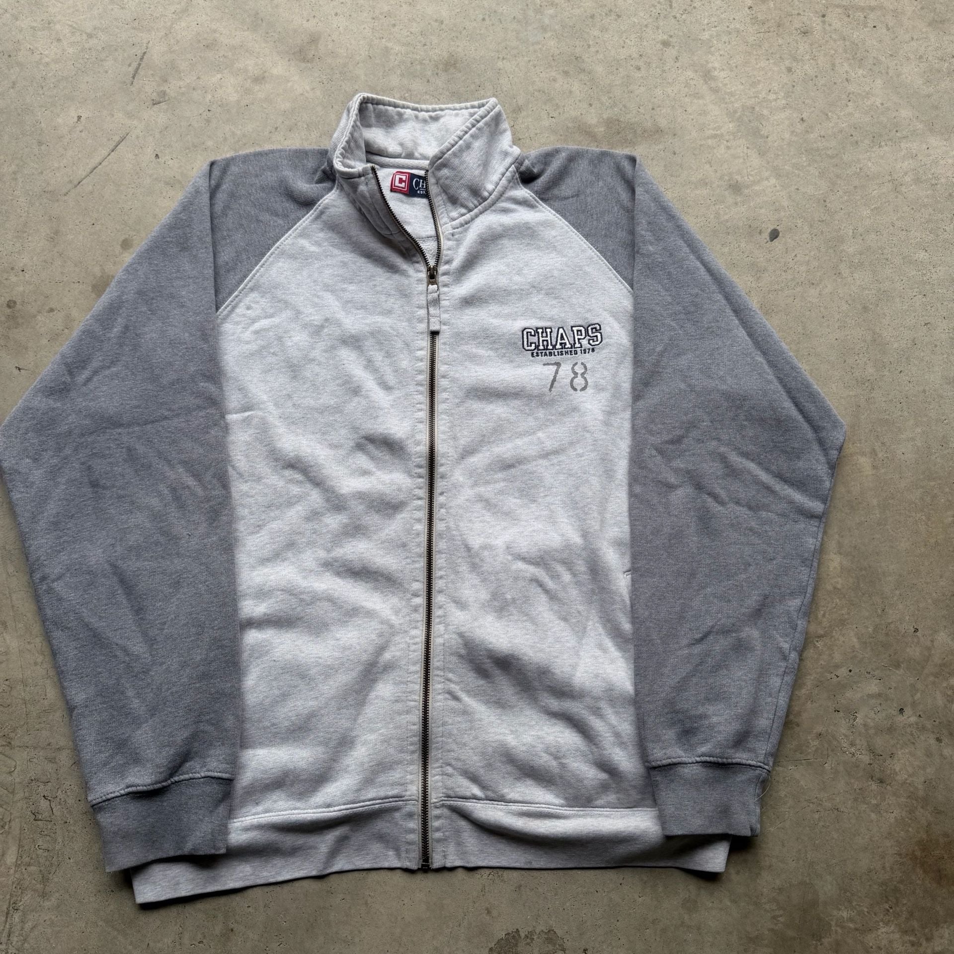 Chaps Est. 1978 Full Zip Sweatshirt Gray Size Large 2