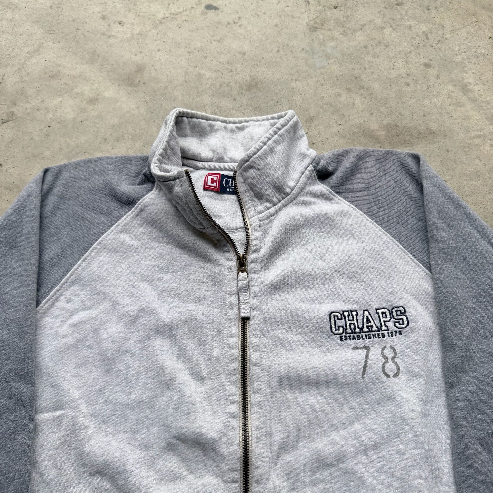 Chaps Est. 1978 Full Zip Sweatshirt Gray Size Large 4