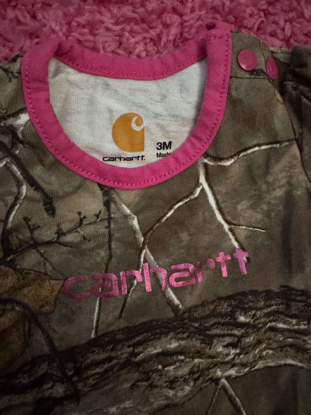 Carhartt Baby Girls Camo Bodysuit Size 3M 2